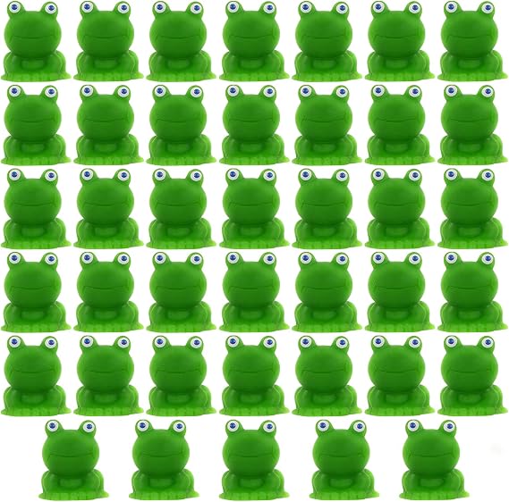 BENBO Resin Mini Frog, 40PCS Cute Frog Miniature Figurines Green Frogs Cake Topper Animals Model Fairy Garden Moss Landscape Ornament DIY Craft Accessories for Home Outdoor Decor