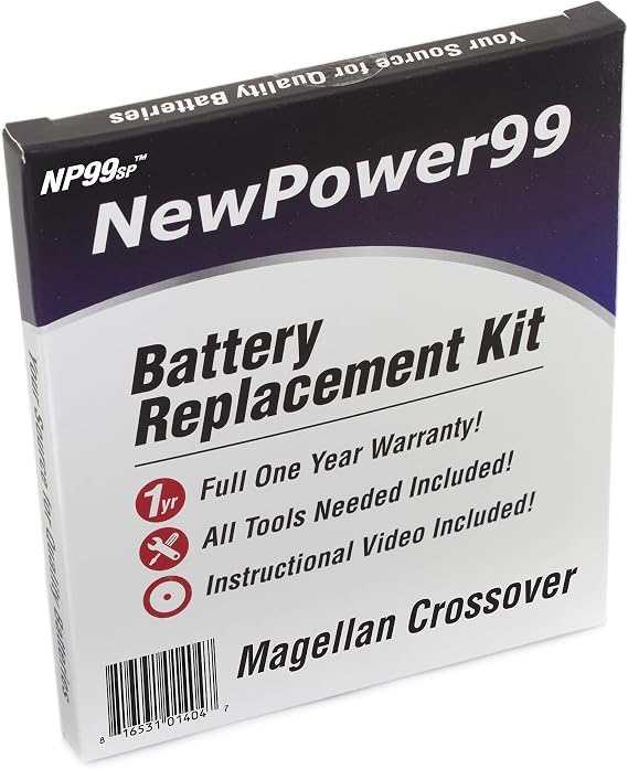 Battery Replacement Kit with Battery, Video Instructions and Tools for Magellan Crossover