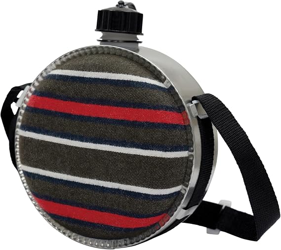 Rothco 2 Quart Striped Desert Canteen - Reusable BPA Free Water Bottle for Hiking Camping and Outdoor
