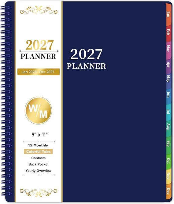 Vondafe 2027 Planner Weekly and Monthly - JAN 2027 - DEC 2027, 9"11"