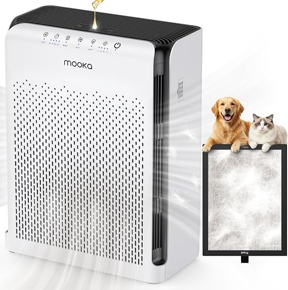 MOOKA M200L Air Purifiers for Home Pets Large Room 2200ft2 with ECO Mode