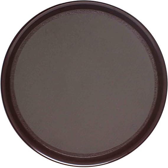 14 round slip resistant tray, medium, black,  in each
