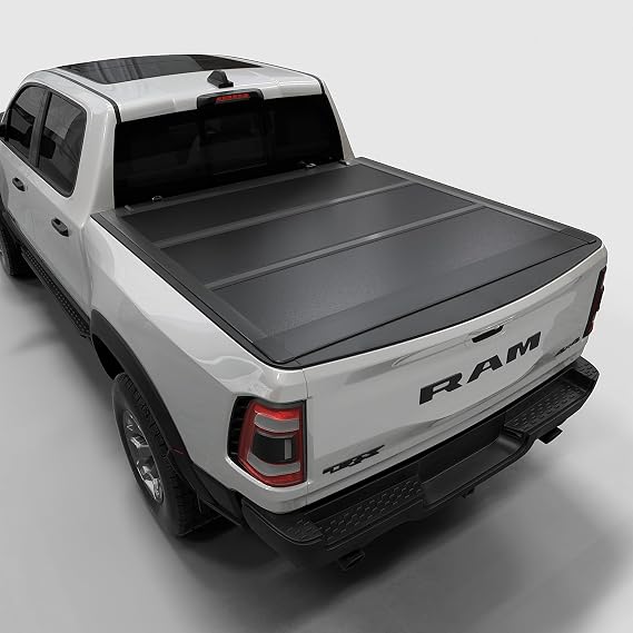 Toptiny Low Profile Hard Folding Truck Bed Tonneau Cover Fits 2009-2026 Dodge Ram 1500 New Body Style (Not for Classic Body) 5'7" Bed Without Ram Box (67.4")