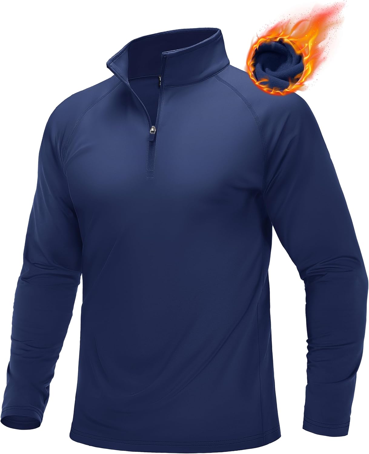 MAGCOMSEN Mens Quarter Zip Pullover Long Sleeve Sweatshirts Fleece Lined Golf Pullover Thermal Gym Workout Tops