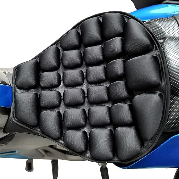 Motor-mh Motorcycle Seat Cushion for Cruiser Touring Saddles,Water Fillable Cooling Down Seat Pad, Pressure Relief Ride Motorcycle Air Cushion 14.9" x 13.9"