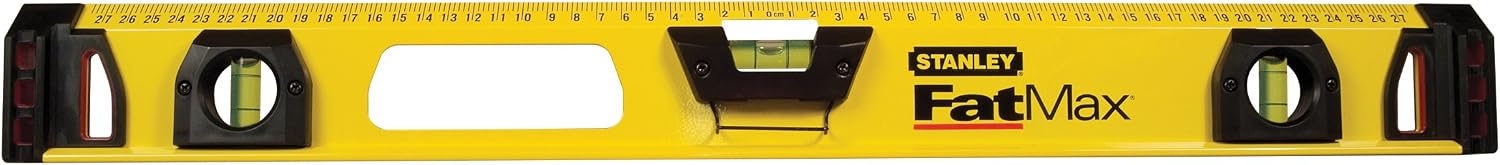 Stanley - FatMax I-Profile Water Scale II 120 cm Length, 2 Vertical Water Scales  1 Horizontal Water Scale, Aluminum 1-43-555
