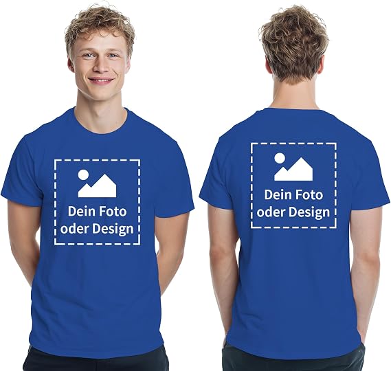 Personalised Men's T-Shirt Print - Photo and Text
