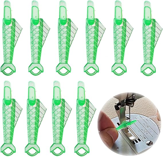 10 Pieces Sewing Machine Needle Threader Fish Needle Threader Quick Sewing Machine Loop Needle Threader Automatic Sewing Needle Threader