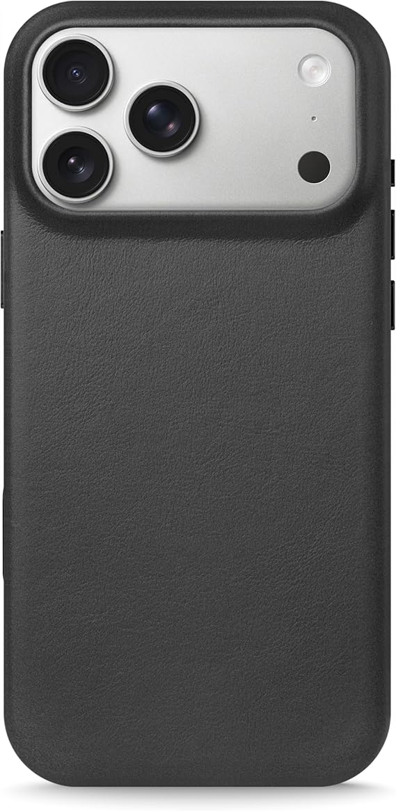 LONLI Edition | Italian Leather - for iPhone 17 Pro Max - Premium Italian Full Grain Leather Phone Case - [Develop Unique Patina] - [Built-in Camera Control and Compatible with Magsafe] - Black Ink