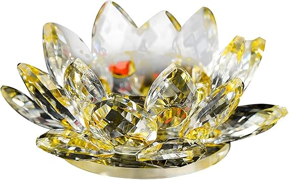 Lotus Crystal Candle Holders Glasslotus Light Holder Buddhist Candlestick Party Wedding Decoration Diameter 80mm