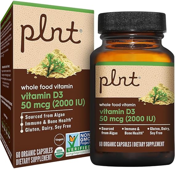 Vitamin D3 a" 50 MCG (2,000 IU) - Whole Food Vitamin (60 Organic Capsules)