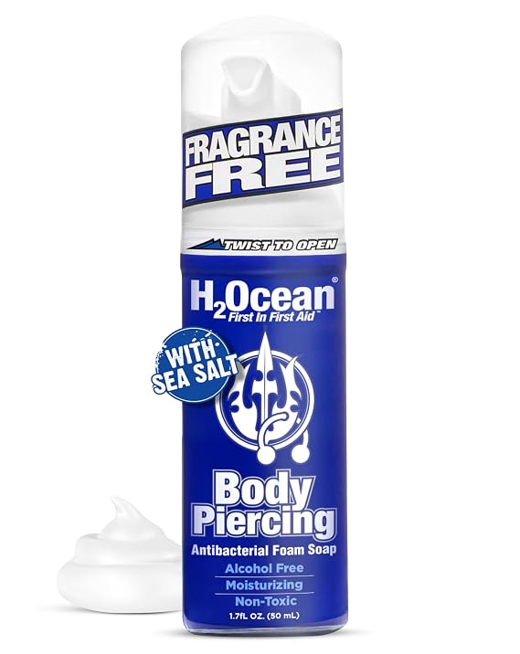 H2Ocean Body Piercing Foam Soap 1.7oz - Organic Sea Salt Aftercare