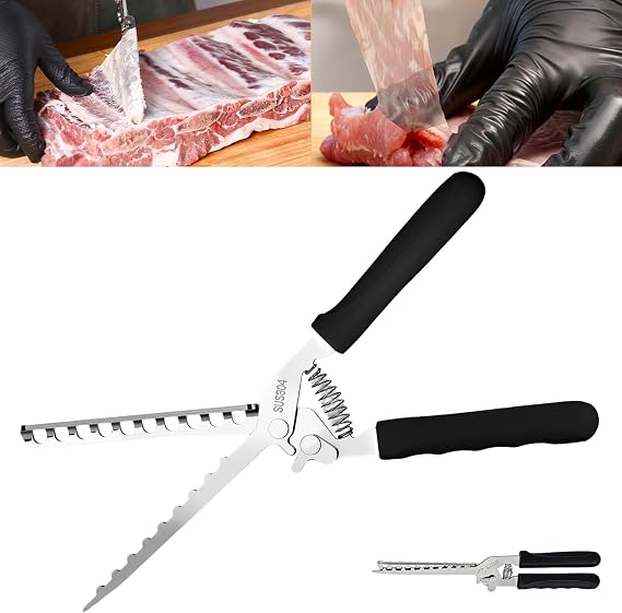 Rib Membrane Removal Tool - High Duty Premium Stainless Steel BBQ Prep Kit for Effortless Grilling, Membrane Remover for Ribs
