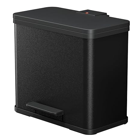 Hailo OKO Trio Plus 0633-260 Pedal Waste Separator itchen Trash Can, Black