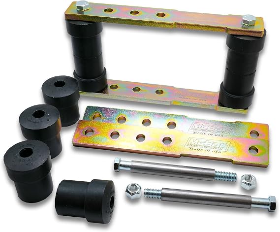 1" to 4" Adjustable 4-Position Rear Leaf Spring Shackle Lift Kit/Set Compatible with Select 1967-1975 Camaro/Firebird & 1962-1978 Nova - MADE IN USA