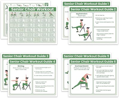 Senior Exercise Chair Workout Poster, 30-Day Stretching and Gentle Seated Exercise Chart