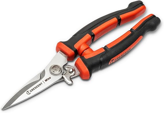 Crescent Wiss 8-1/2" EZ Utility Snip - Easy Snips for Home Improvement, Repair Shops & Garden - Heavy Duty Electrician Tools - WEZSNIP