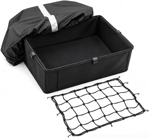 Universal Rear Basket Liner for Bicycles and E-Bikes, Including Waterproof Bag and Adjustable Cargo Net...