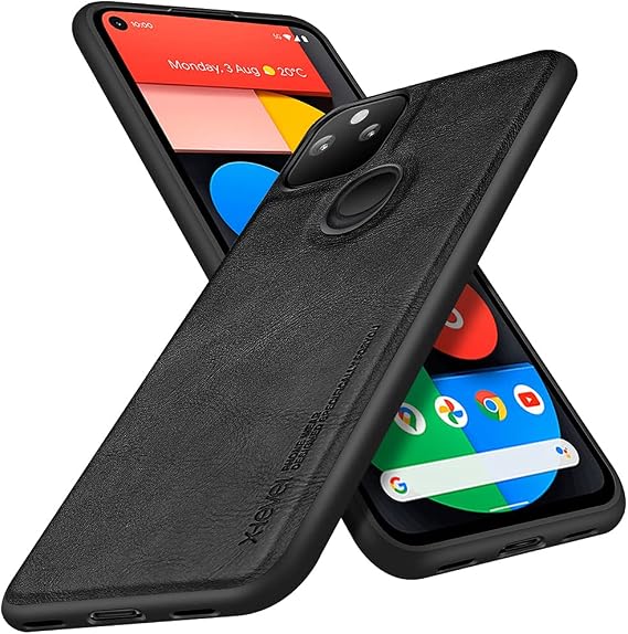 X-level for Google Pixel 5A Case 5G, Premium PU Leather Soft TPU Bumper Shockproof Protective Phone Cover Case for Google Pixel 5A 2021(Black)