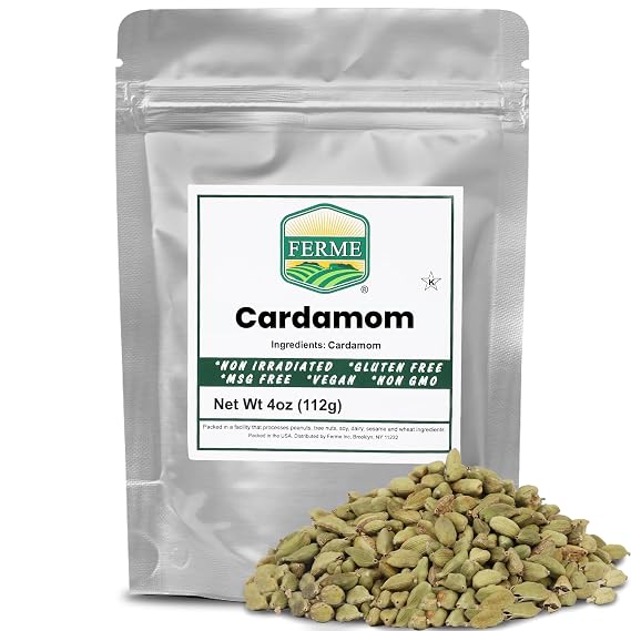 Whole Green Cardamom Pods, Kakule , 4 oz, Ferme Spices