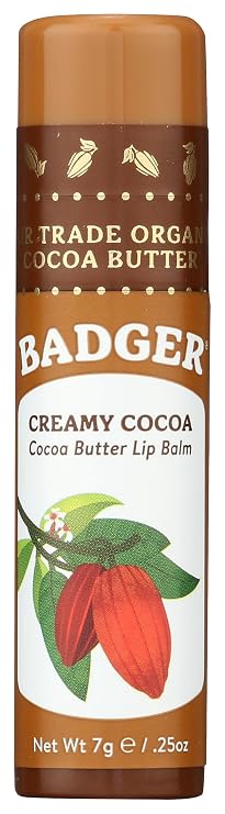 Badger, Creamy Cocoa Lip Balm Stick, 0.25 Ounce