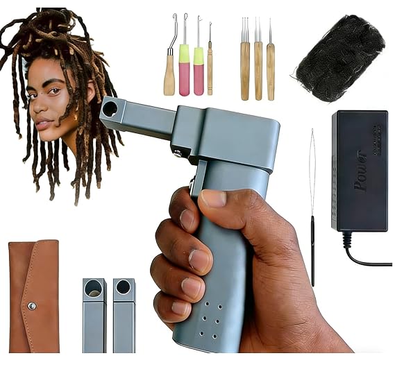 Dreadlock Machine Loc Machine for Dreadlocks Dreadlocks Maker Hair Extensions Loc Machine with 3 Replacement Holes and Multiple Tools