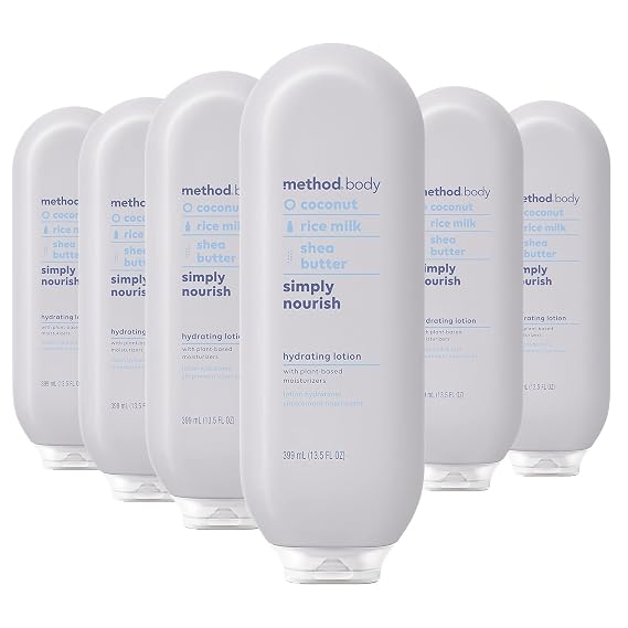 Method Daily Lotion, Simply Nourish, Plant-Based Moisturizer for 24 Hours of Hydration, 13.5 fl oz (Pack of 6)