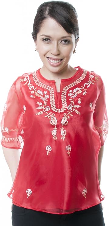 Women's Kimona Red 001 - Filipiniana