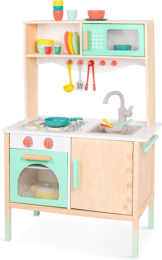 B. toys Mini Chef Kitchenette Wooden Play KitchenPieces, Wood Toys
