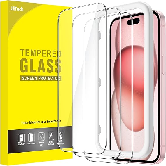 JETech Screen Protector for iPhone 15, 3-Pack