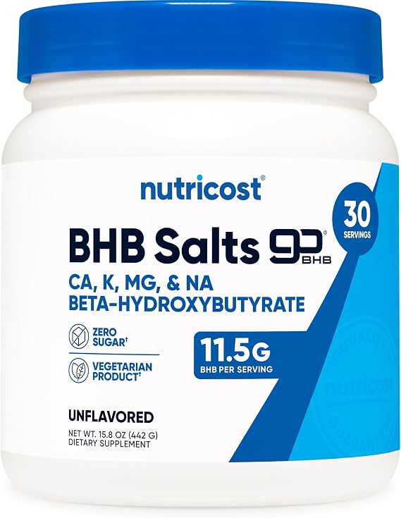 Nutricost Keto BHB Exogenous Ketones 4-in-1 (Unflavored) 30 Servings | 12g Beta-Hydroxybutyrate (BHB) Per Serving, Ketone Salts