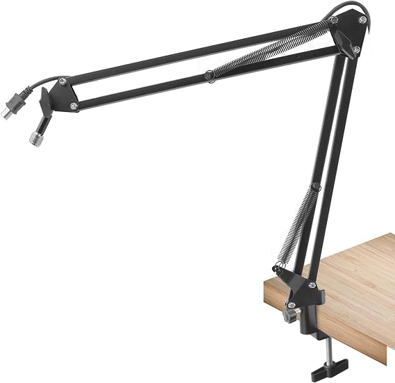 PYLE-PRO USB Suspension Boom Microphone Stand - Adjustable Compact USB Microphone Arm Stand, Durable Steel for Radio Broadcasting Studio, Voice-Over Sound Studio, Stages, and TV Stations PMKSHUSB04.5