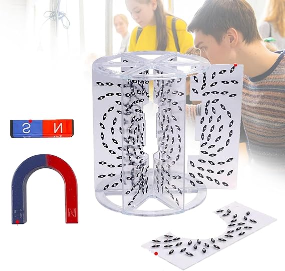 Magnetic Lines of Force Demo Set, 3D Magnetic Field Demonstrator for Physics Experiment Equipment Teaching Instrument