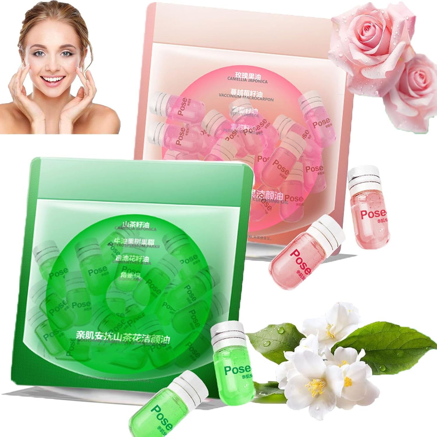 Cisto Cleansing Oil Mini, Cisto Makeup Remover Oil, Cisto Softening Soothing Gentle Cleansing Oil for Travel 2ml 20pcs, Portable Disposable Facial Cleansing Oil Remover Cleanses (A+B)