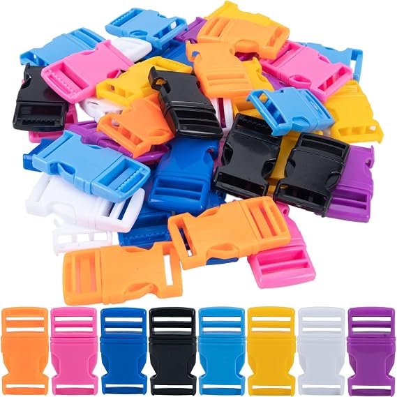 1 Inch Plastic Buckles for Straps 40pcs Colorful Quick Release Buckles