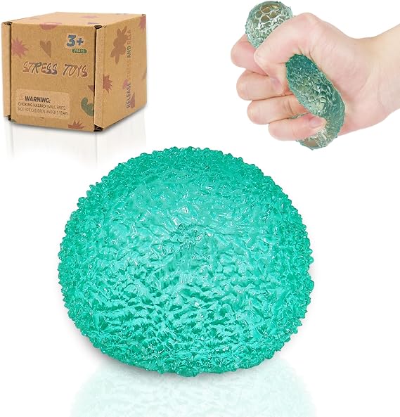 Squeeze Toys for Kids, 2.36in Stress Relief Balls, Durable & Safe Stress Toys for Boys and Girls Age 3+, Ideal for Autism, Adults, and Classroom Rewards (Green)