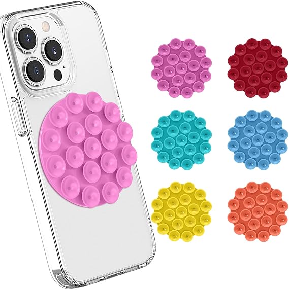 Ubitree 吸盤式携帯電話ケースマウント 6個 シリコン吸盤 携帯電話ケース 粘着マウント iPhone&Android携帯電話用 ハンズフリー粘着携帯電話グリップホルダー ミラーシャワー携帯電話ホルダー 自撮りやビデオ用