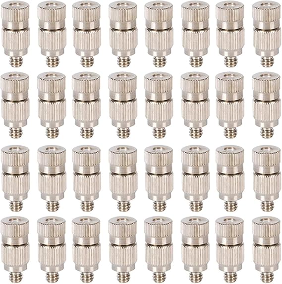 50pcs Misting Nozzle Kit for Cooling System Stainless Steel Mister Nozzles High Pressure 3/16" Threaded, Garden Water Mister, Fog Nozzles, Anti-drip Fogging Spray Head (Size : 0.3mm)