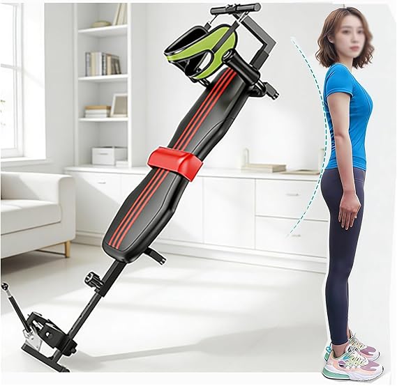 Back Stretch Bench Inversion Table, Roller Cervical Traction Lumbar Adjustable Length for Home Pain Relief