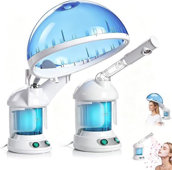 3 in 1 Facial Steamer, Hair Steamer, Air Humidifier Hot Mist Moisturizing Hydration System, Portable Facial Atomizer Spa for Personal Care Use at Home Salon
