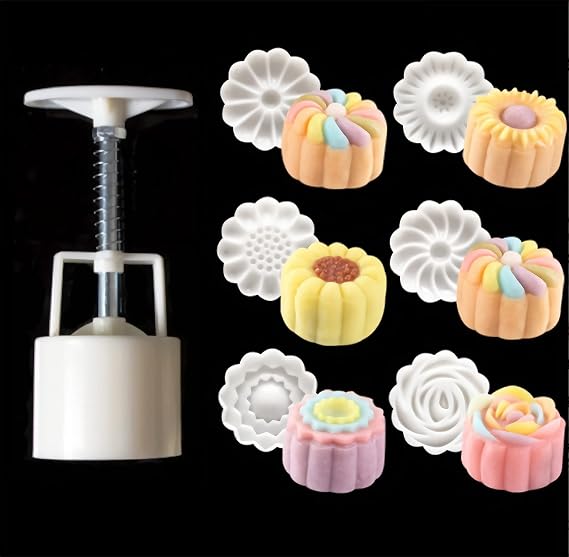 LIUSM Mid-Autumn Festival DIY Hand-Pressure Moon Cake Mould-50g