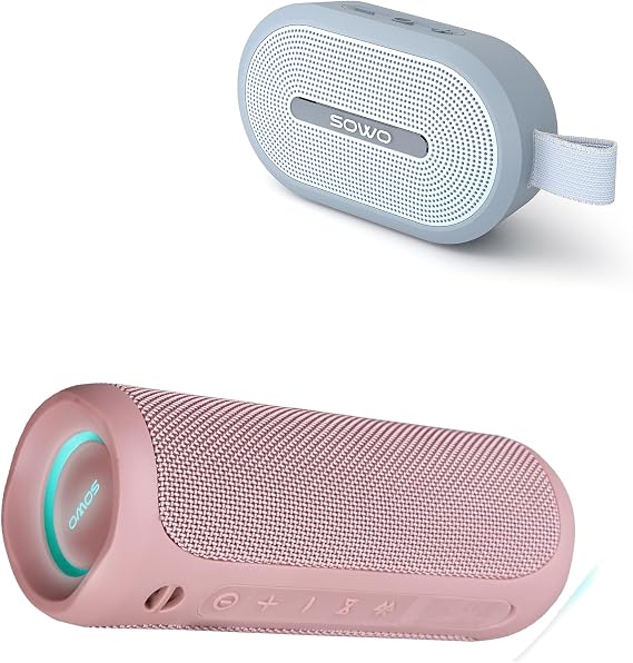 SOWO Wireless Bluetooth Speaker, Ultra Portable Magnetic Speaker, Coverless IP67 Waterproof Design, 24 H Playtime, Small Speaker with Pro Sound, for Indoors, Outdoors, Hiking and Golf Speaker