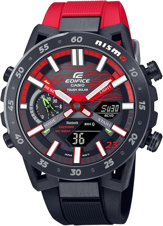 Casio Edifice ECB-2000NIS-1AJR Men's Wristwatch, SOSPENSIONE NISMO MY23, Bluetooth Included, Men's Wristwatch, Black/Red, Limited Model: NISMO MY23 EDITION, Analog-Digital