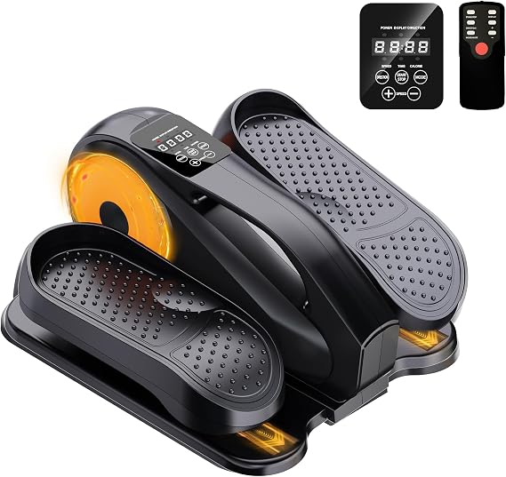 Under Desk Elliptical Machine, Ellipse Leg Exerciser While Sitting for Seniors Adults, Quiet & Portable Fully Assembled Foot Pedal Exerciser at Home with Remote Control, Exclusive Office Silent Mode