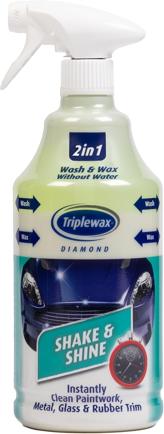 Triplewax Shake and Shine Quick Waterless Wash and Wax for Instant Gloss and Streak-Free Finish, 34 fl oz