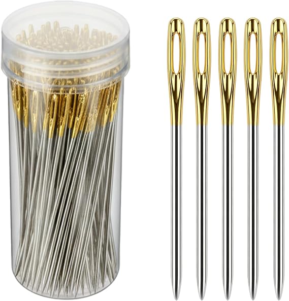 100pcs Cross Stitch Needles Hand-Stitched Embroidery, Embroidery Hand Needles Sewing Needles for Cross Stitching - Size 24