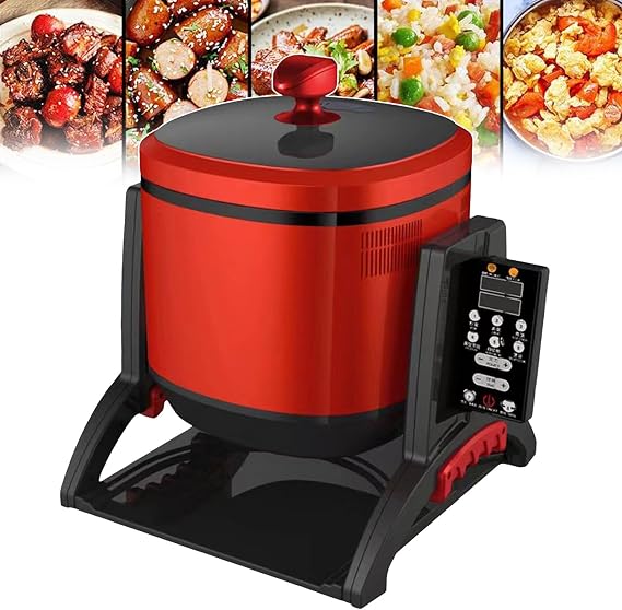 2200W Commercial Food Processor with 7-Speed, 6L Automatic Cooking Machine with Appointment Time 24 Hours, 360 Rotating Stir Fry Machine for Home Use, Cooking, Stewing, Frying