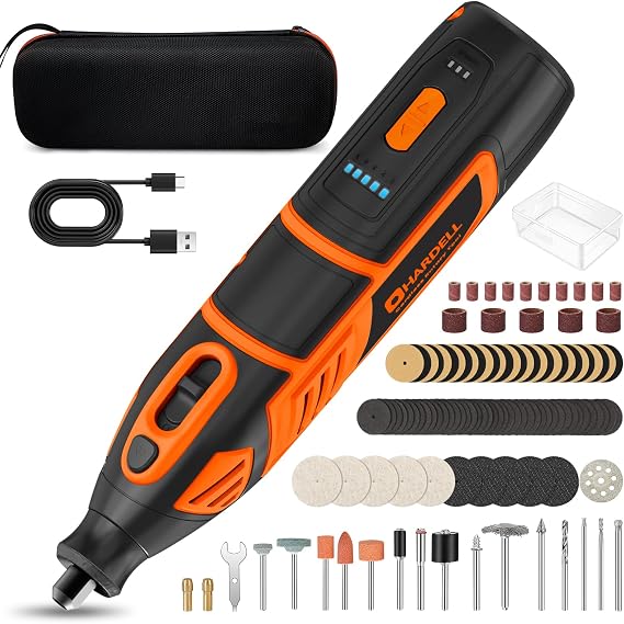 HARDELL 12V Cordless Rotary Tool Kit, 35000RPM Higher Power Rotary Tool