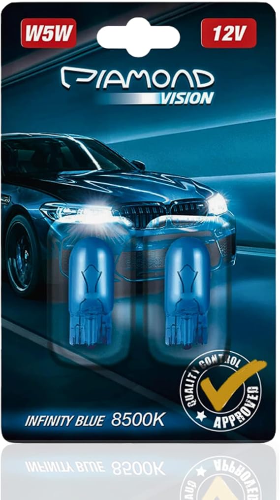 Diamond Vision W5W 12V xenon look white blue T10 parking light blue vision Canbus white vision light bulbs