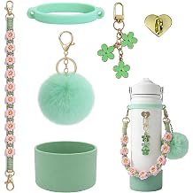 Insulated Water Bottle Accessories Set,Including Water Bottle Handle Strap,Siliocne Boot,Keychain Charms,for12,14,16,18,22,24,32,40oz,for Hydro Flask,Iron °Flask,ThermoFlask